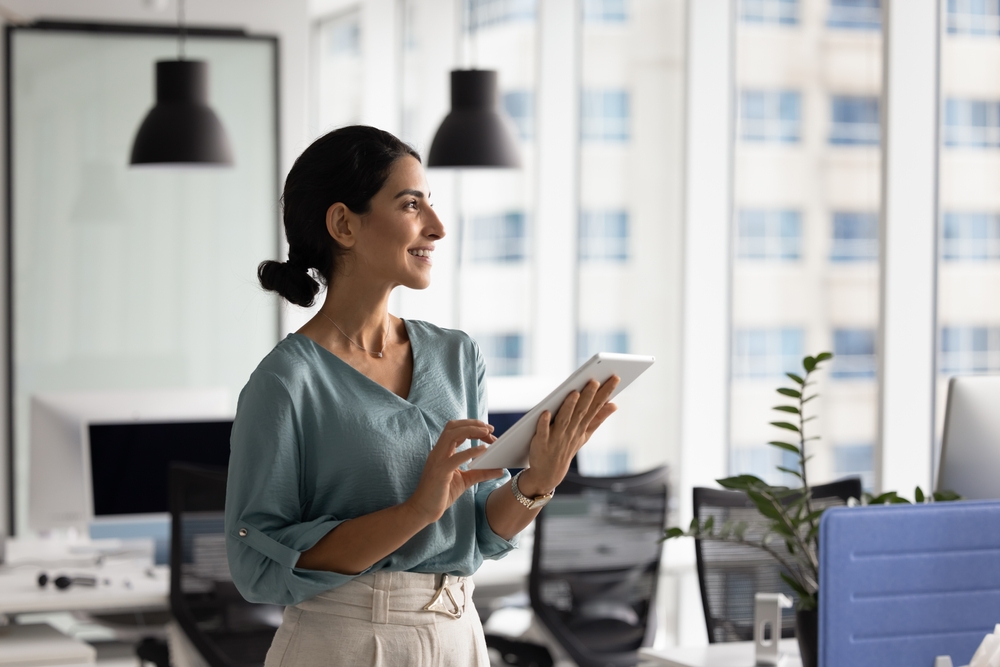 Woman Looking at an Office