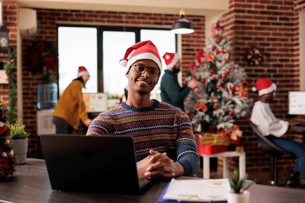 Working in the office during winter